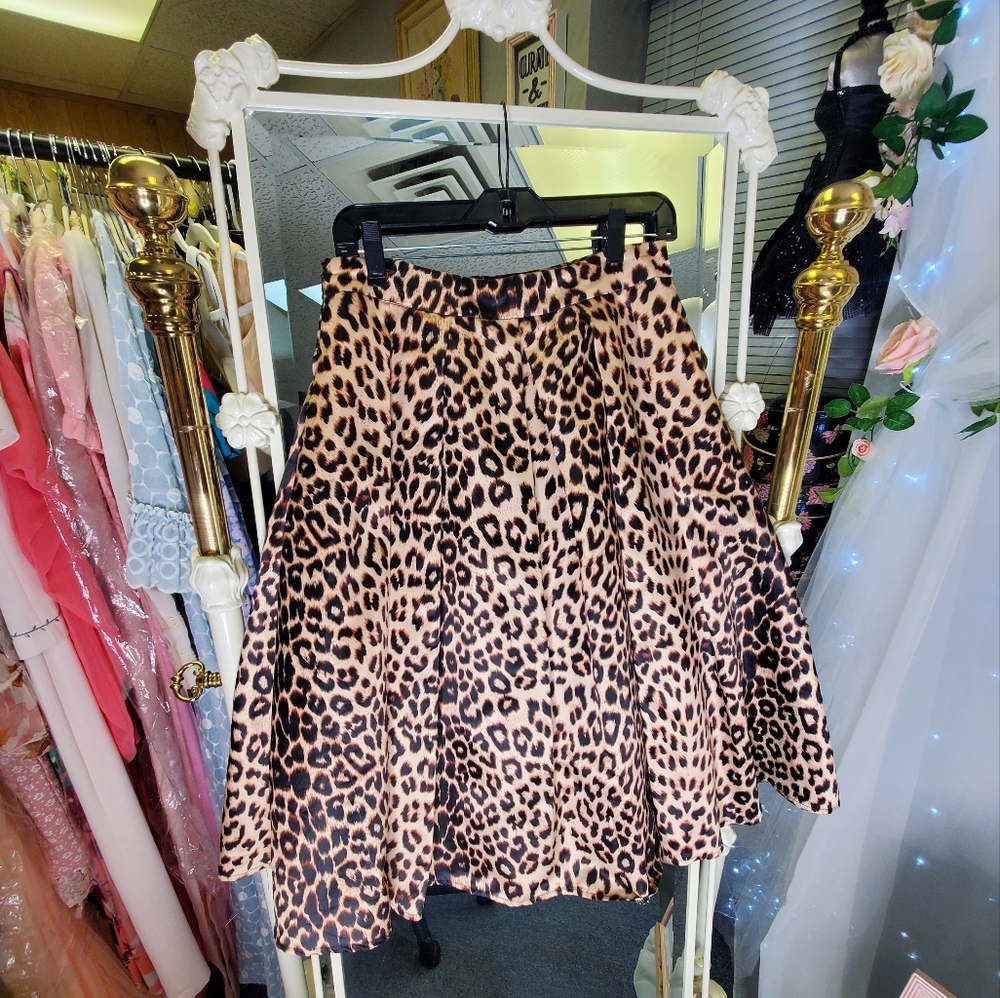 Leopard Print Circle Skirt